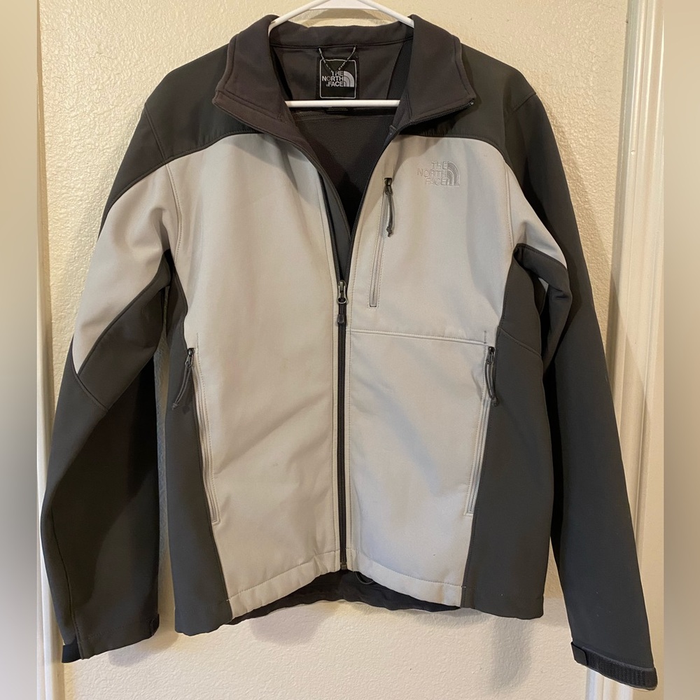 The North Face Apex Charcoal/Gray Soft Shell Zip Jacket Size Small Men's